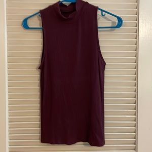 Burgundy ribbed mock neck tank sz.M from Aeropostale